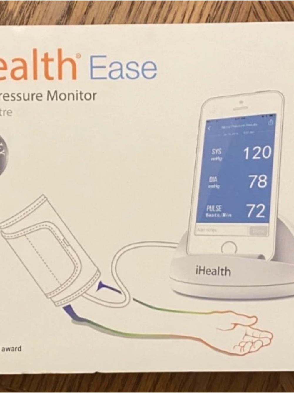 Ease Blood Pressure Monitor - White I Health Ease with instructions